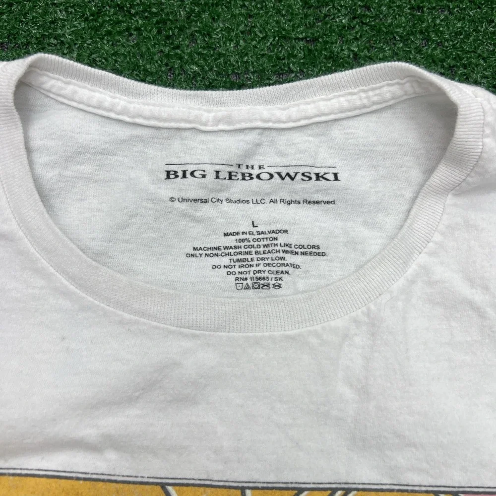 The‎ Big Lebowski Cartoon Face With Sunglasses White T-Shirt Mens Size Large